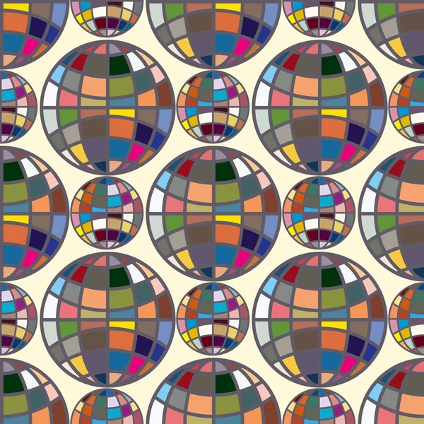 Modèle Abstrait Géométrique Coloré Globes Sans Couture Pour Arrière Plan — Image vectorielle