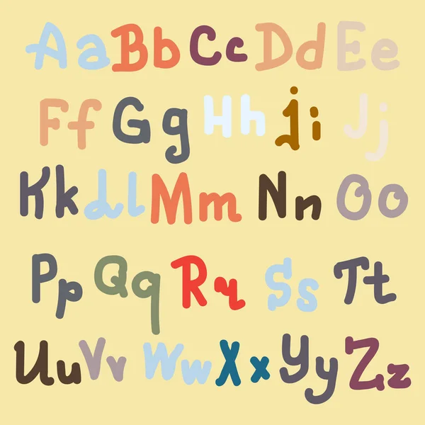 Alphabet Dessiné Main Brosse Les Lettres Peintes Lettrage Main Typographie — Image vectorielle