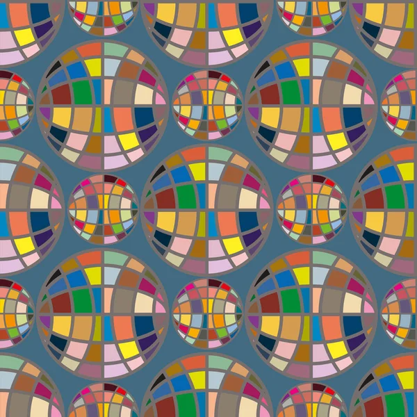 抽象几何五颜六色的球体无缝的样式为背景 — 图库矢量图片
