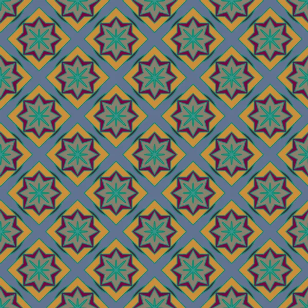 Abstrait Géométrique Avec Des Éléments Floraux Motif Sans Couture Coloré — Image vectorielle