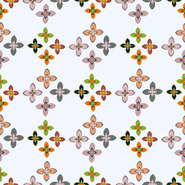 Wzór Geometryczny Multicolor Bezszwowe Kwiaty Ilustracji Wektorowych — Wektor stockowy