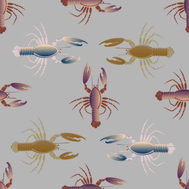 Yaz arka plan ıstakoz, vektör çizim ile 