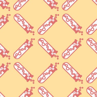 Kimya test tüpleri parlak arka plan üzerinde. Seamless modeli.