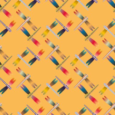 Dekoratif renkli seamless modeli ile şirin yusufçuk