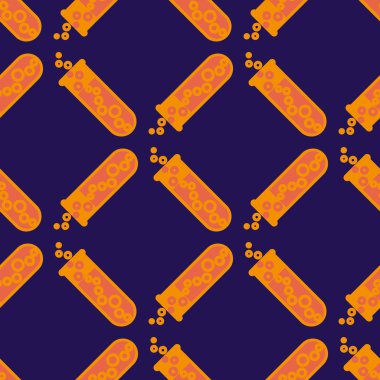 Kimya test tüpleri parlak arka plan üzerinde. Seamless modeli.