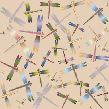 Dekoratif renkli seamless modeli ile şirin yusufçuk