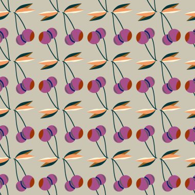 kiraz seamless modeli. Tekstil Ambalaj ve duvar kağıtları için iyi.