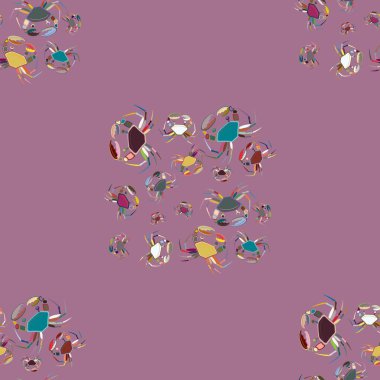 Yengeçler, vektör çizim ile yaz arka plan 