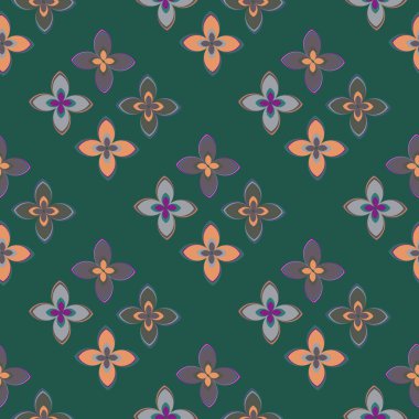 Çiçekler, vektör çizim ile çok renkli geometrik seamless modeli 