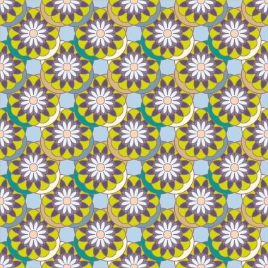  arka plan için çiçekli soyut geometrik seamless modeli