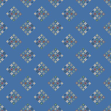 Çiçekler, vektör çizim ile çok renkli geometrik seamless modeli 