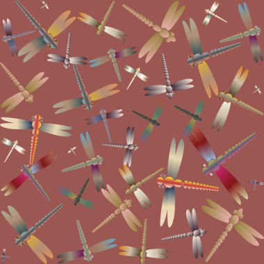 Dekoratif renkli seamless modeli ile şirin yusufçuk