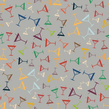 Tropik kokteyller renkli seamless modeli