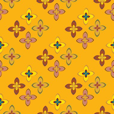 Çiçekler, vektör çizim ile çok renkli geometrik seamless modeli 