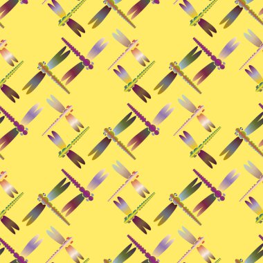 Dekoratif renkli seamless modeli ile şirin yusufçuk