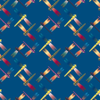 Dekoratif renkli seamless modeli ile şirin yusufçuk