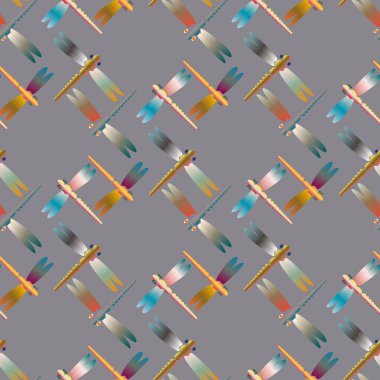 Dekoratif renkli seamless modeli ile şirin yusufçuk