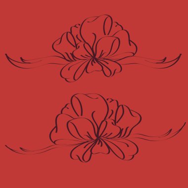 Set çekilmiş yay izole el renk arka plan üzerinde.