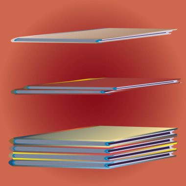 Renkli kitap yığını. Vektör çizim