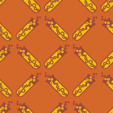 Kimya test tüpleri parlak arka plan üzerinde. Seamless modeli.