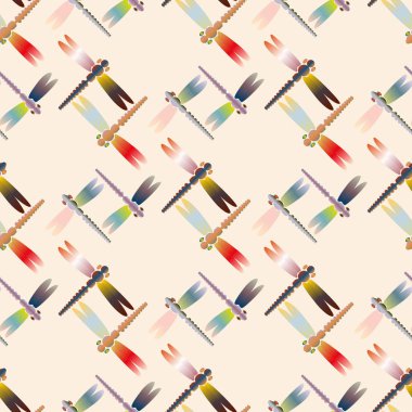 Dekoratif renkli seamless modeli ile şirin yusufçuk