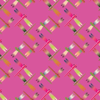 Dekoratif renkli seamless modeli ile şirin yusufçuk