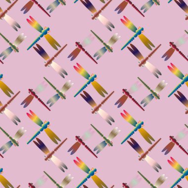 Dekoratif renkli seamless modeli ile şirin yusufçuk