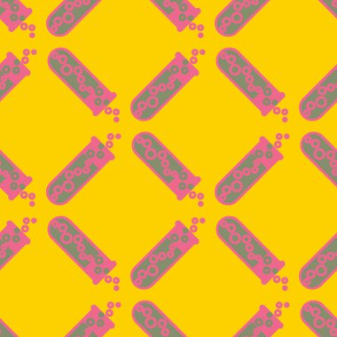 Kimya test tüpleri parlak arka plan üzerinde. Seamless modeli.