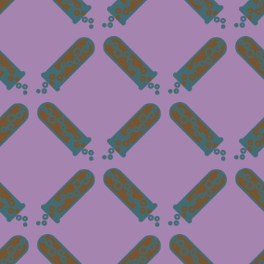 Kimya test tüpleri parlak arka plan üzerinde. Seamless modeli.