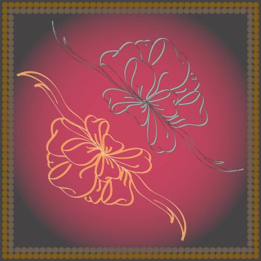 Set çekilmiş yay izole el renk arka plan üzerinde.