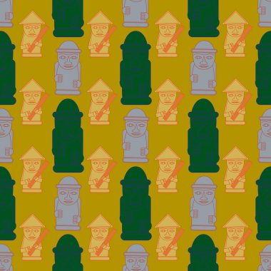 Dol hareubangs, tol harubangs, büyük taş heykeller Jeju Adası'nda Güney Kore Güney ucu bulundu olarak da adlandırılır. Seamless modeli