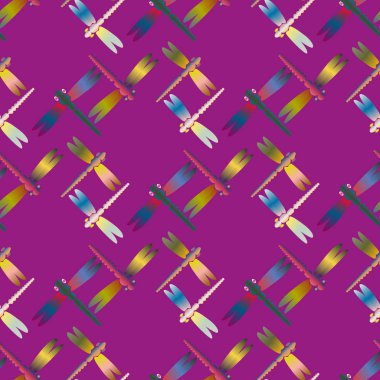 Dekoratif renkli seamless modeli ile şirin yusufçuk