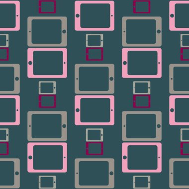 Akıllı telefon veya elektronik tablet Dikişsiz desen arka plan.