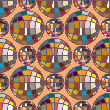 Soyut geometrik renkli küreler Dikişsiz desen arka planı için. 