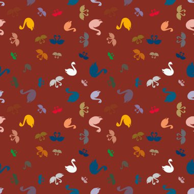 Kuğu renkli parlak seamless modeli