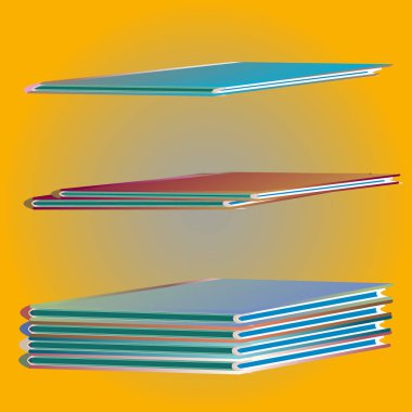 Renkli kitap yığını. Vektör çizim