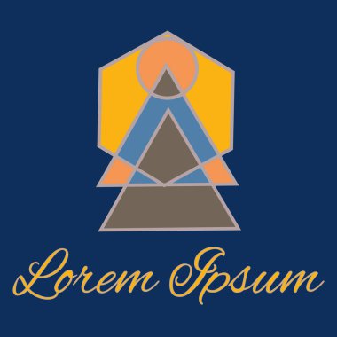 Geometrik çizgi logo. Tasarımınız için benzersiz doğrusal rozeti. Geometrik soyut şablon kavram simgesi.