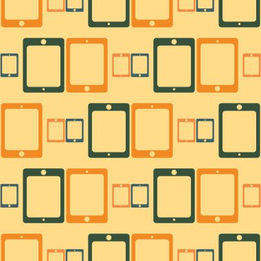 Akıllı telefon veya elektronik tablet Dikişsiz desen arka plan.