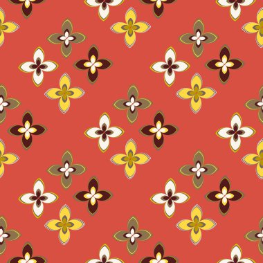 Çiçekler, vektör çizim ile çok renkli geometrik seamless modeli 