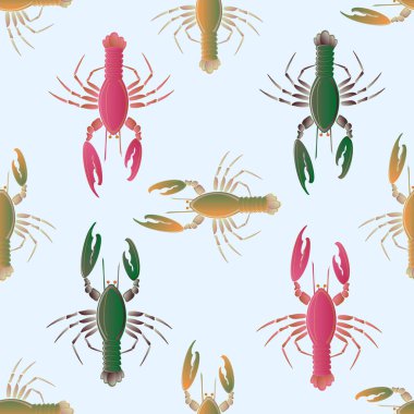 Yaz arka plan ıstakoz, vektör çizim ile 