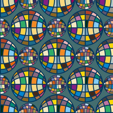 Soyut geometrik renkli küreler Dikişsiz desen arka planı için. 