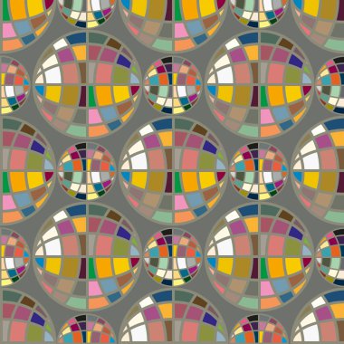 Soyut geometrik renkli küreler Dikişsiz desen arka planı için. 