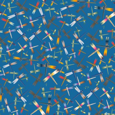 Dekoratif renkli seamless modeli ile şirin yusufçuk