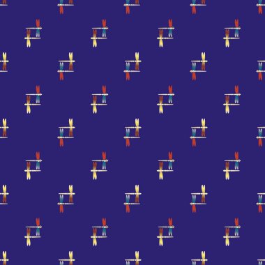 Dekoratif renkli seamless modeli ile şirin yusufçuk