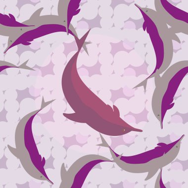 Yunuslar su altında çizim arka planı için bir sürü ile sorunsuz doku