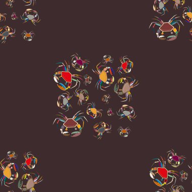 Yengeçler, vektör çizim ile yaz arka plan 