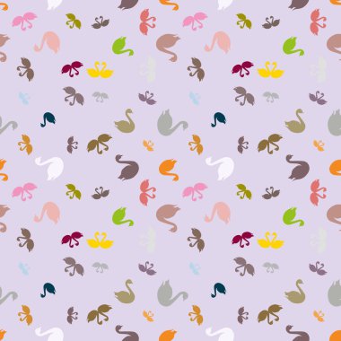 Kuğu renkli parlak seamless modeli