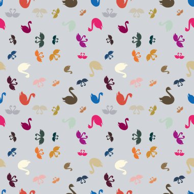 Kuğu renkli parlak seamless modeli