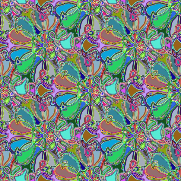 Caleidoscopio Abstracto Patrón Inconsútil Colorido Para Fondo — Vector de stock