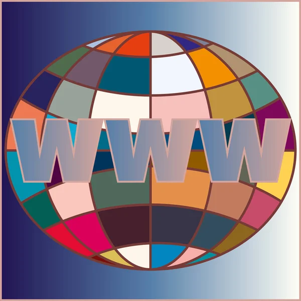 Globe Www Seo Browser Simbolo Sviluppo — Vettoriale Stock